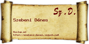 Szebeni Dénes névjegykártya