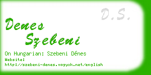 denes szebeni business card